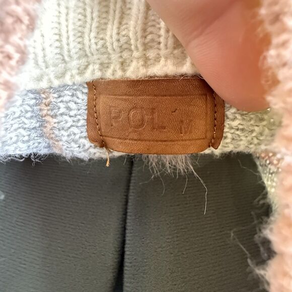 POL Oversized Knit Sweater M | Aztec Pattern Boho Slouchy Pullover - Picture 9 of 10